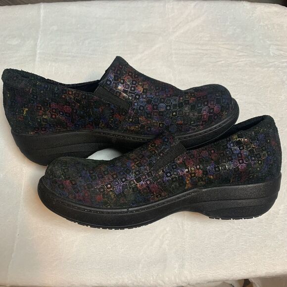 Abeo Shoes - Abeo Bessie Womens Size 10 Cubes Clog Slip On Non Slip Colorful
